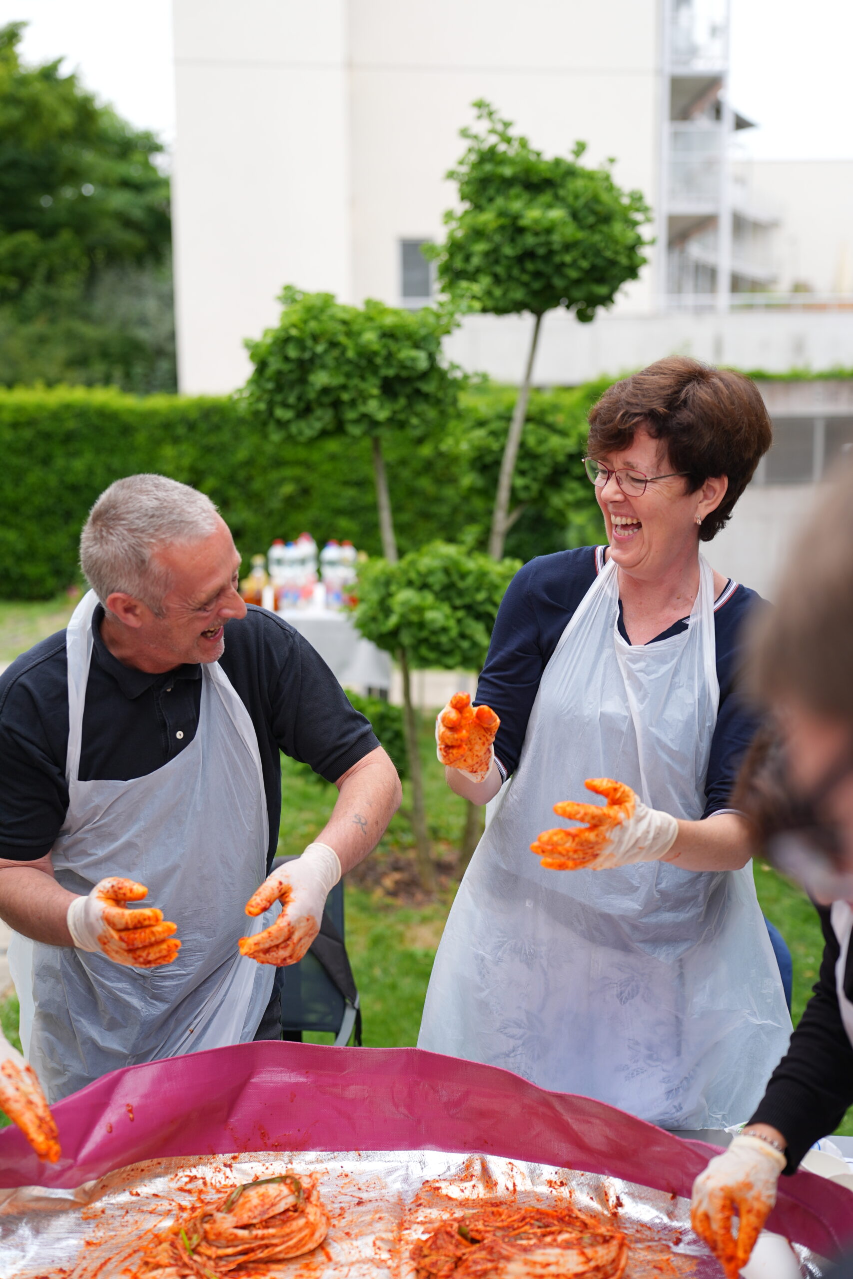 Hands messy, hearts full – the magic of making kimchi together.