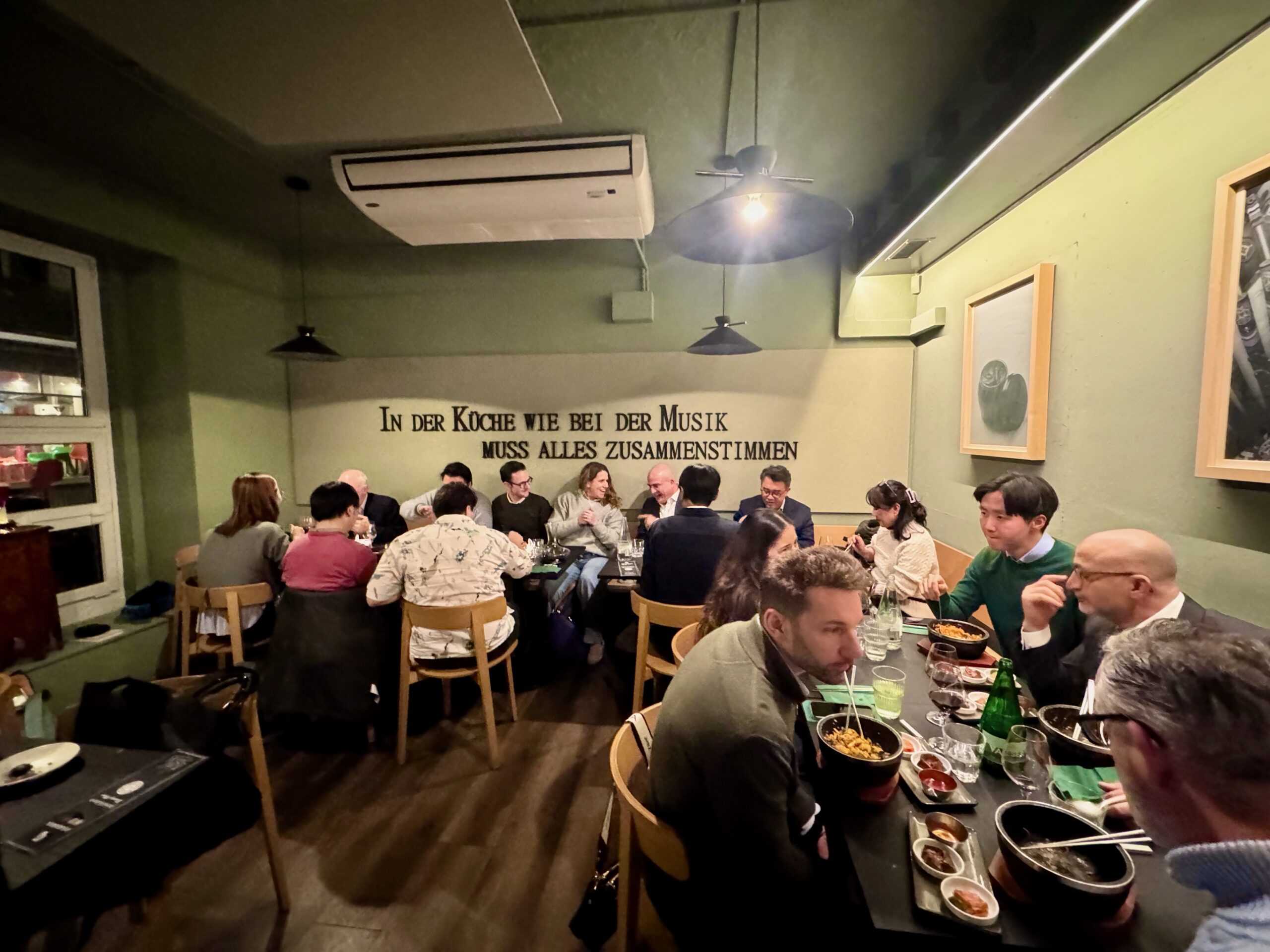 Partners from different fields connected over food, work, and plans for 2026.